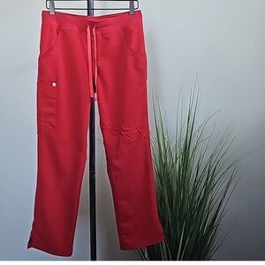 FIGS Kade Cargo Red Scrub Pants - Small Petite